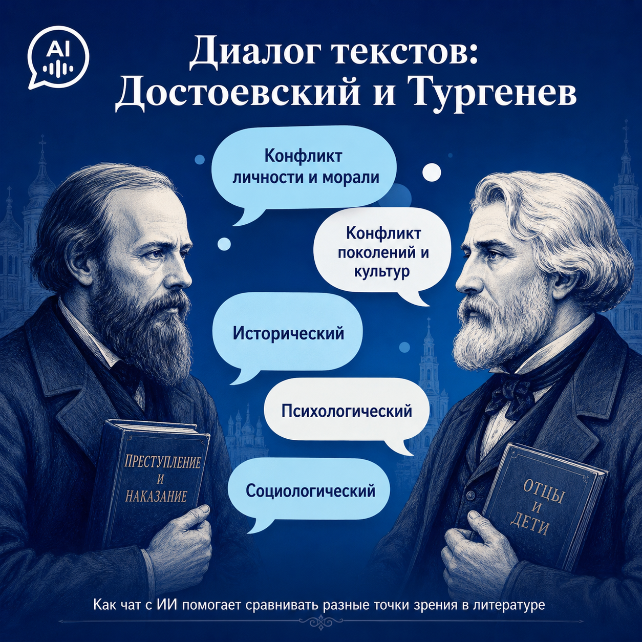 Как чат с ИИ помогает сравнивать несколько точек зрения в литературе